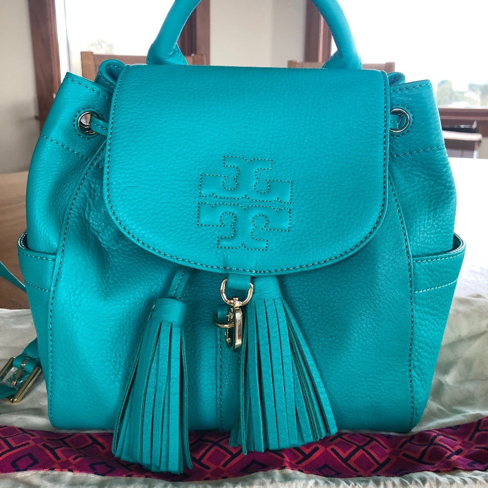 Tory Burch Back pack Color Biscay (Aqua) NWT